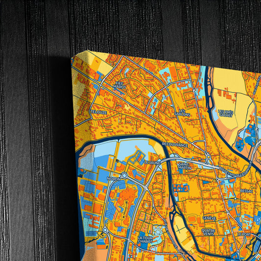 Niort France Colorful City Map Canvas Print Detail