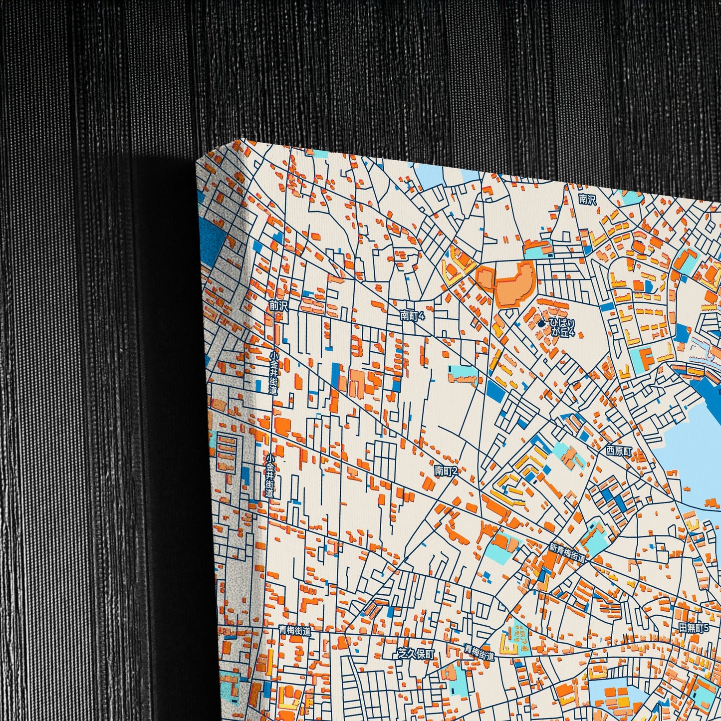 Nishitōkyō Japan Colorful City Map Canvas Print Detail