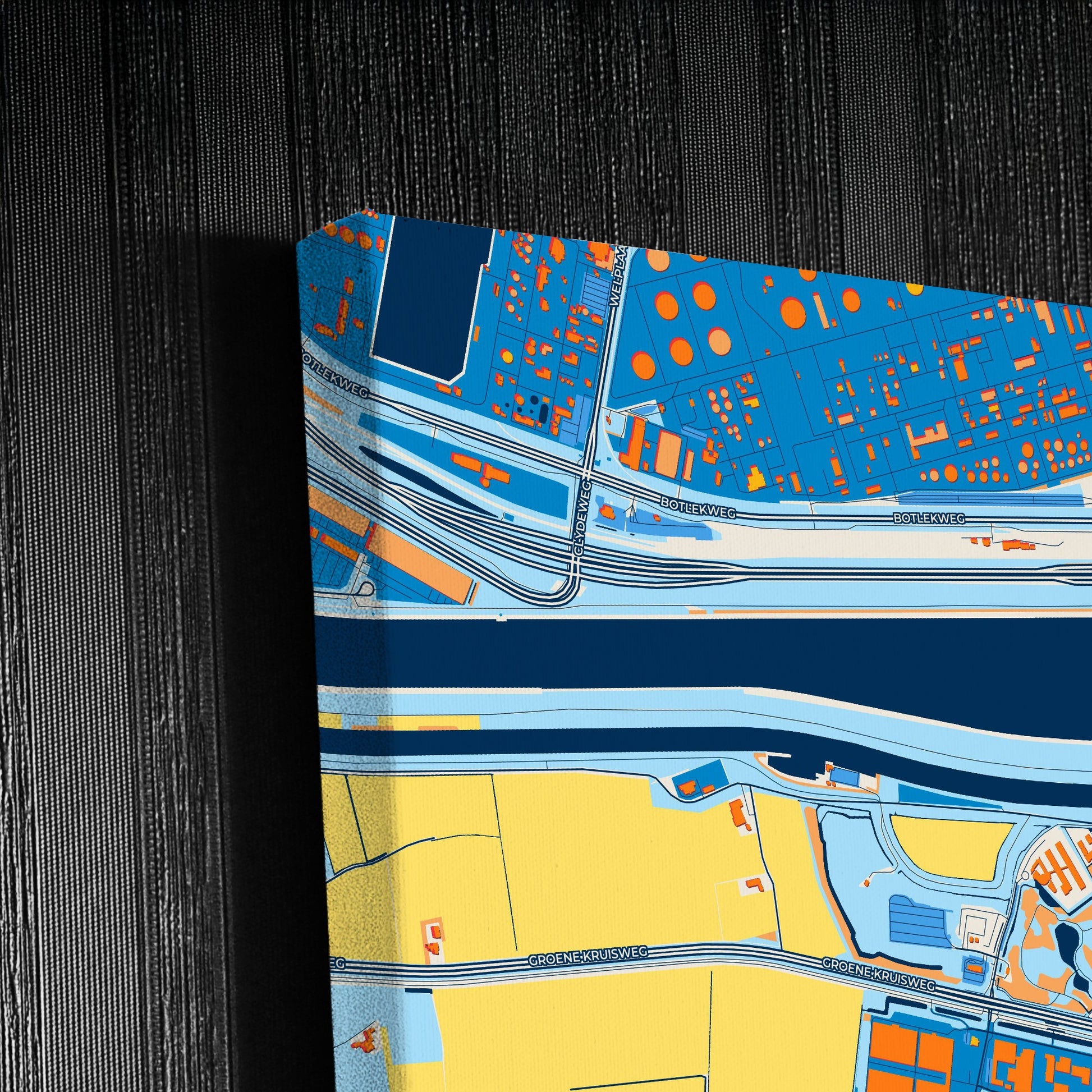 Nissewaard Netherlands Colorful City Map Canvas Print Detail