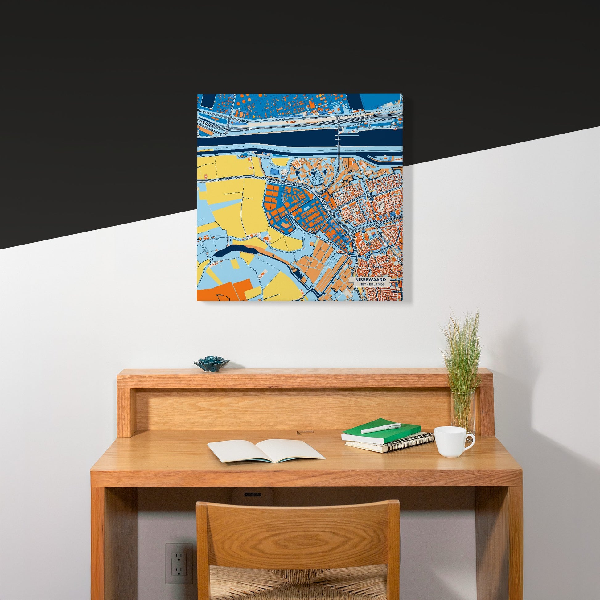 Nissewaard Netherlands Colorful City Map Canvas Print Scene