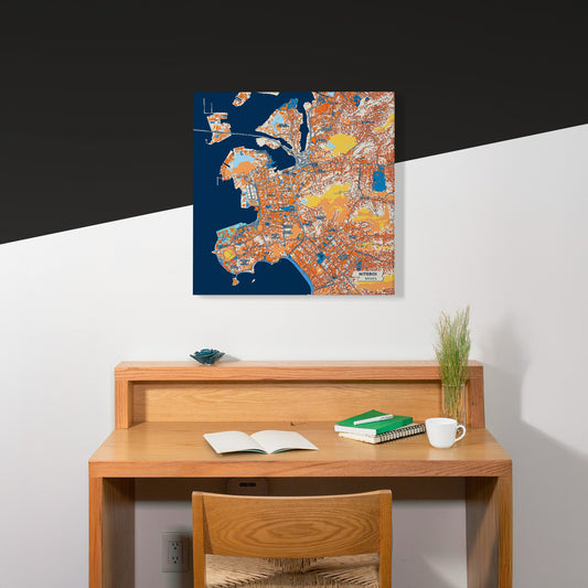 Niteroi Brazil Colorful City Map Canvas Print Scene