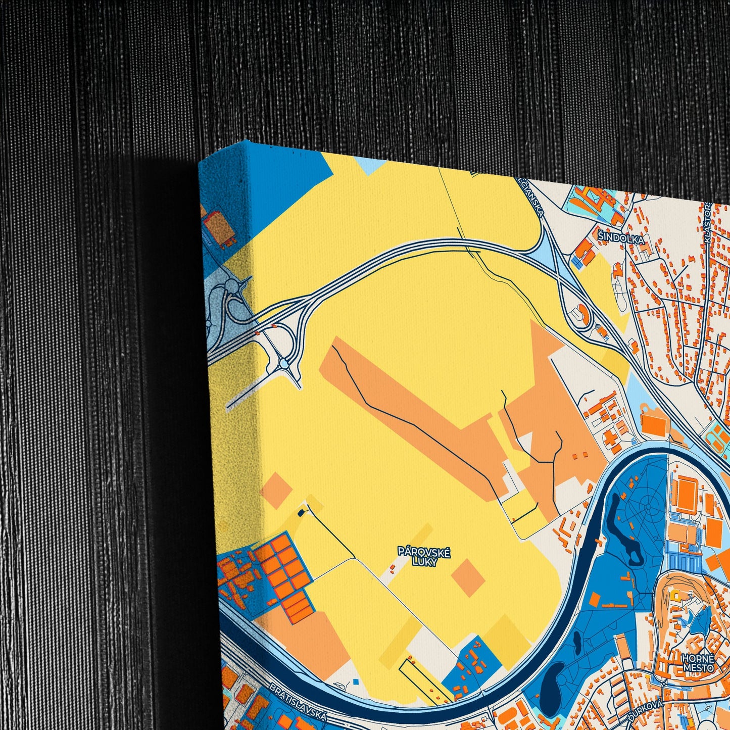Nitra Slovakia Colorful City Map Canvas Print Detail