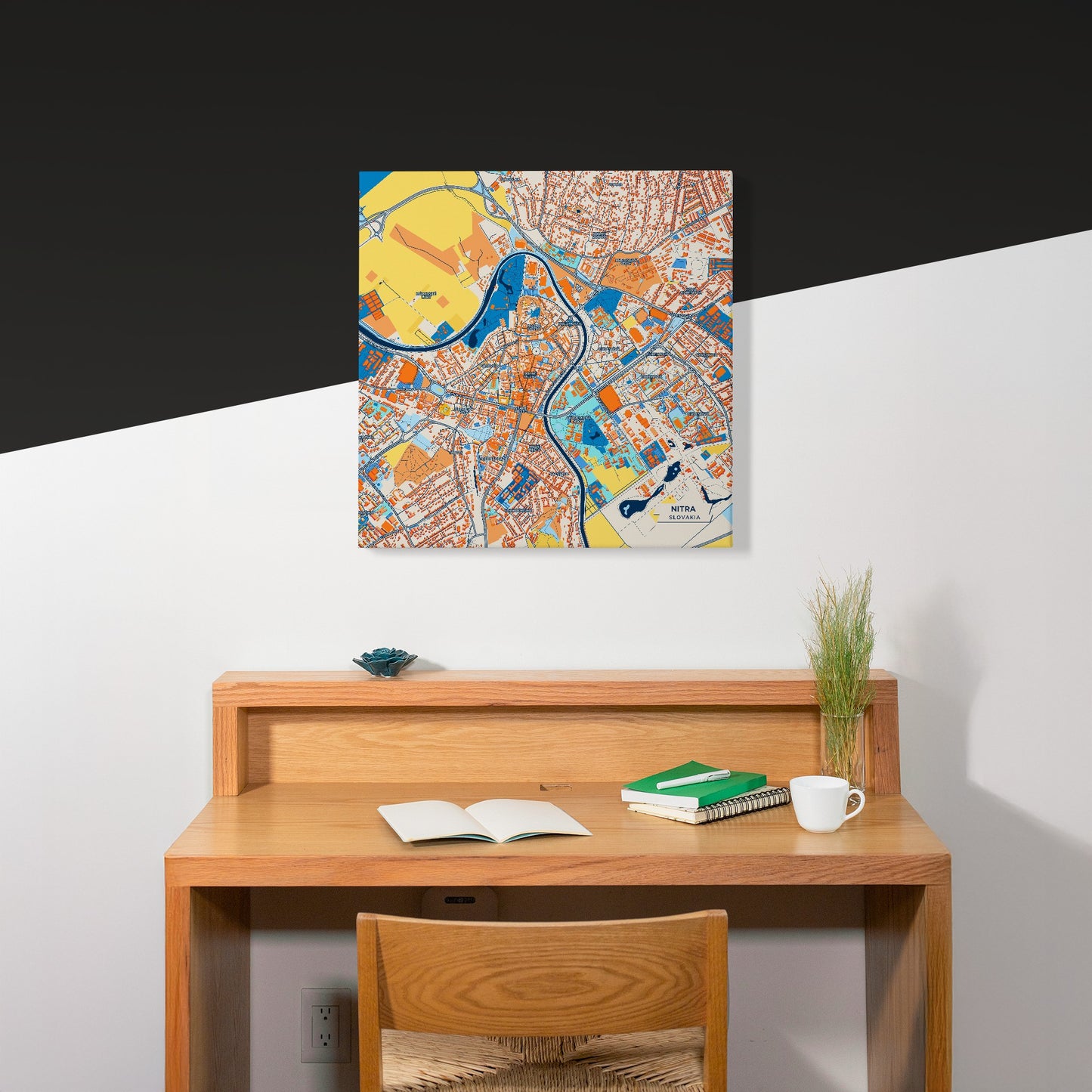 Nitra Slovakia Colorful City Map Canvas Print Scene