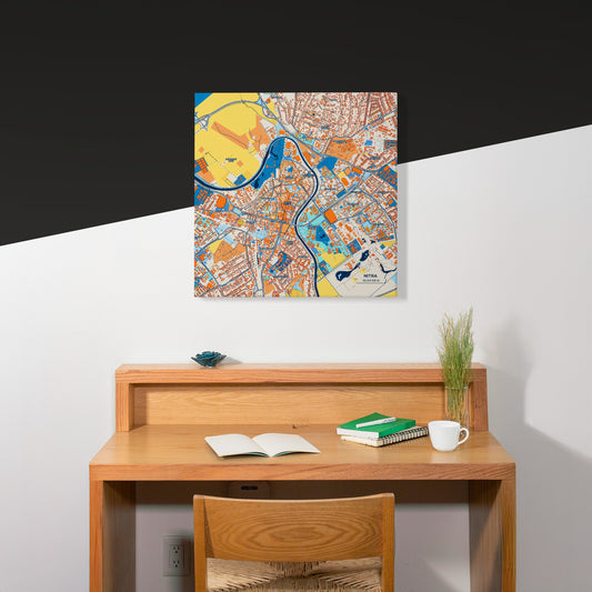 Nitra Slovakia Colorful City Map Canvas Print Scene