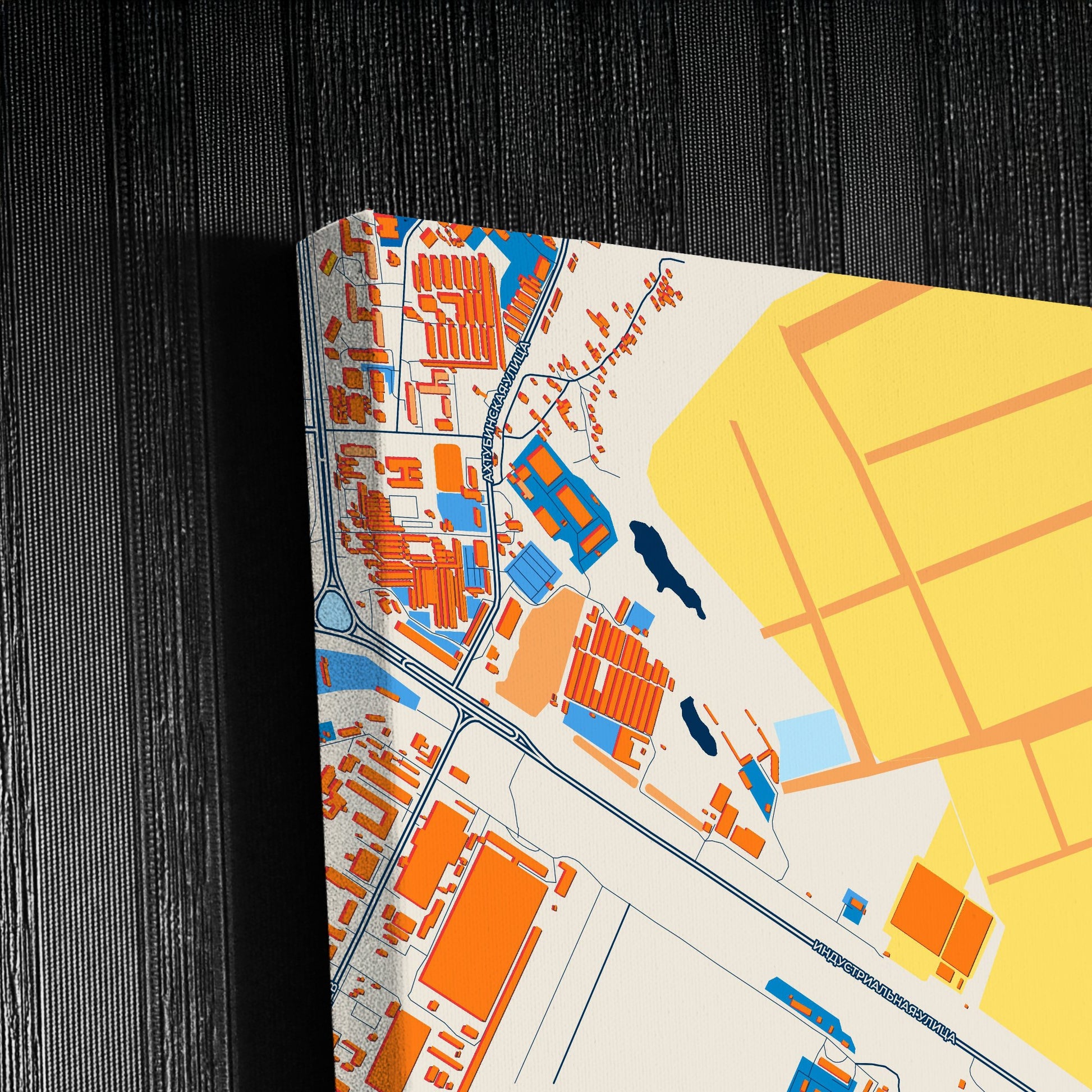 Нижнекамск Russia Colorful City Map Canvas Print Detail