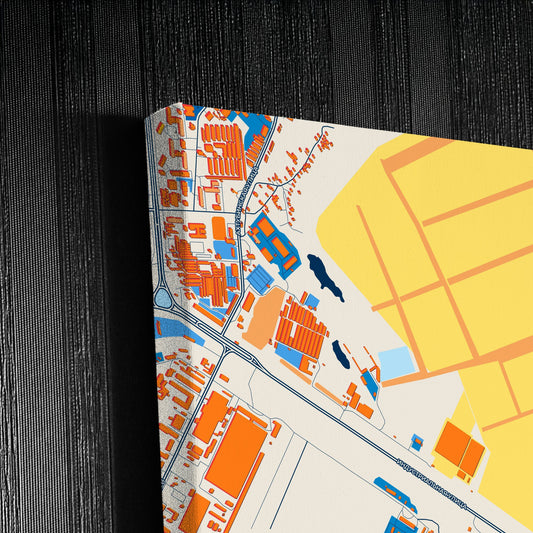 Нижнекамск Russia Colorful City Map Canvas Print Detail