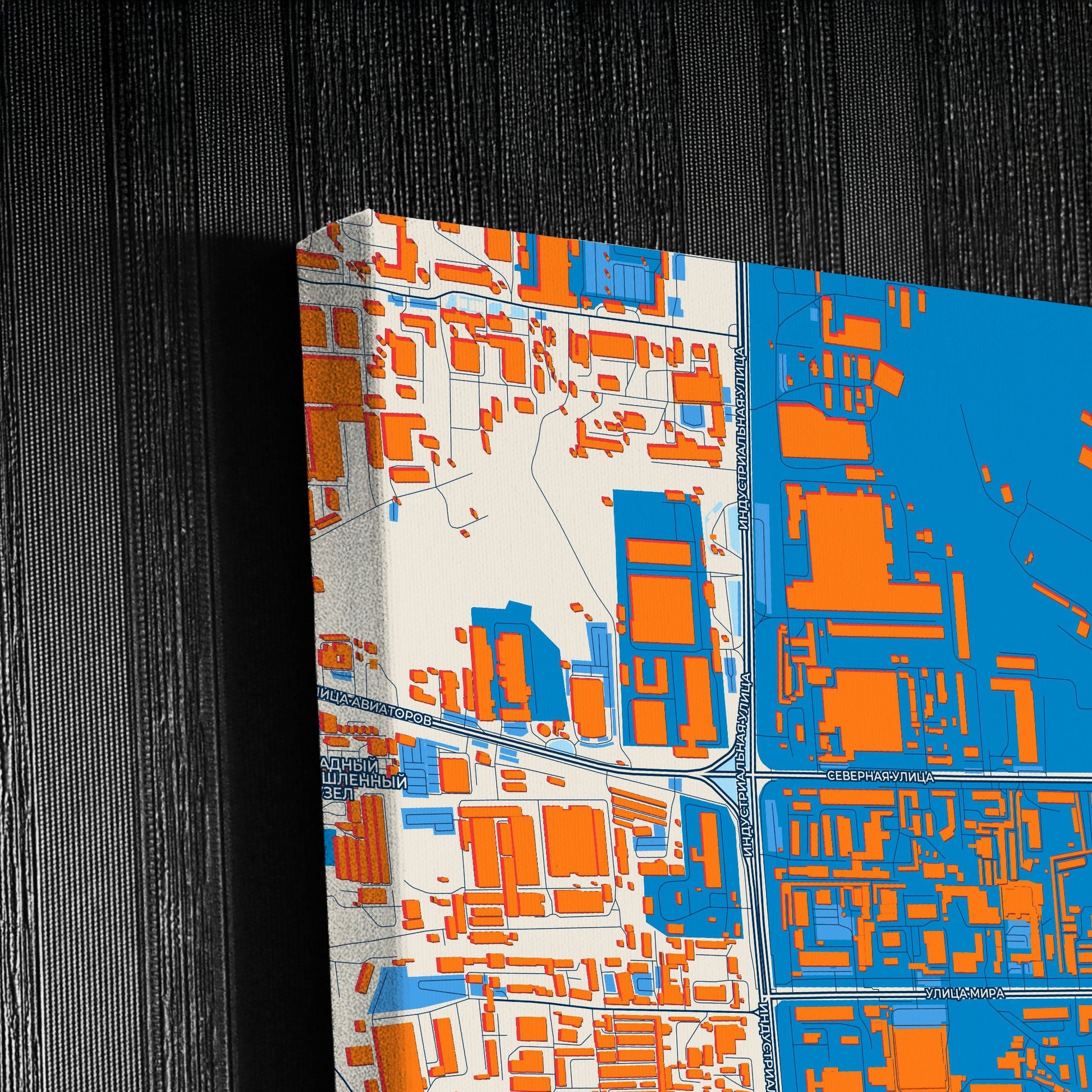 Нижневартовска Russia Colorful City Map Canvas Print Detail