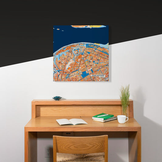 Нижний Новгород Russia Colorful City Map Canvas Print Scene