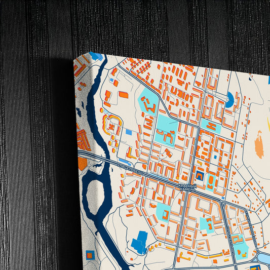 Нижний Тагил Russia Colorful City Map Canvas Print Detail