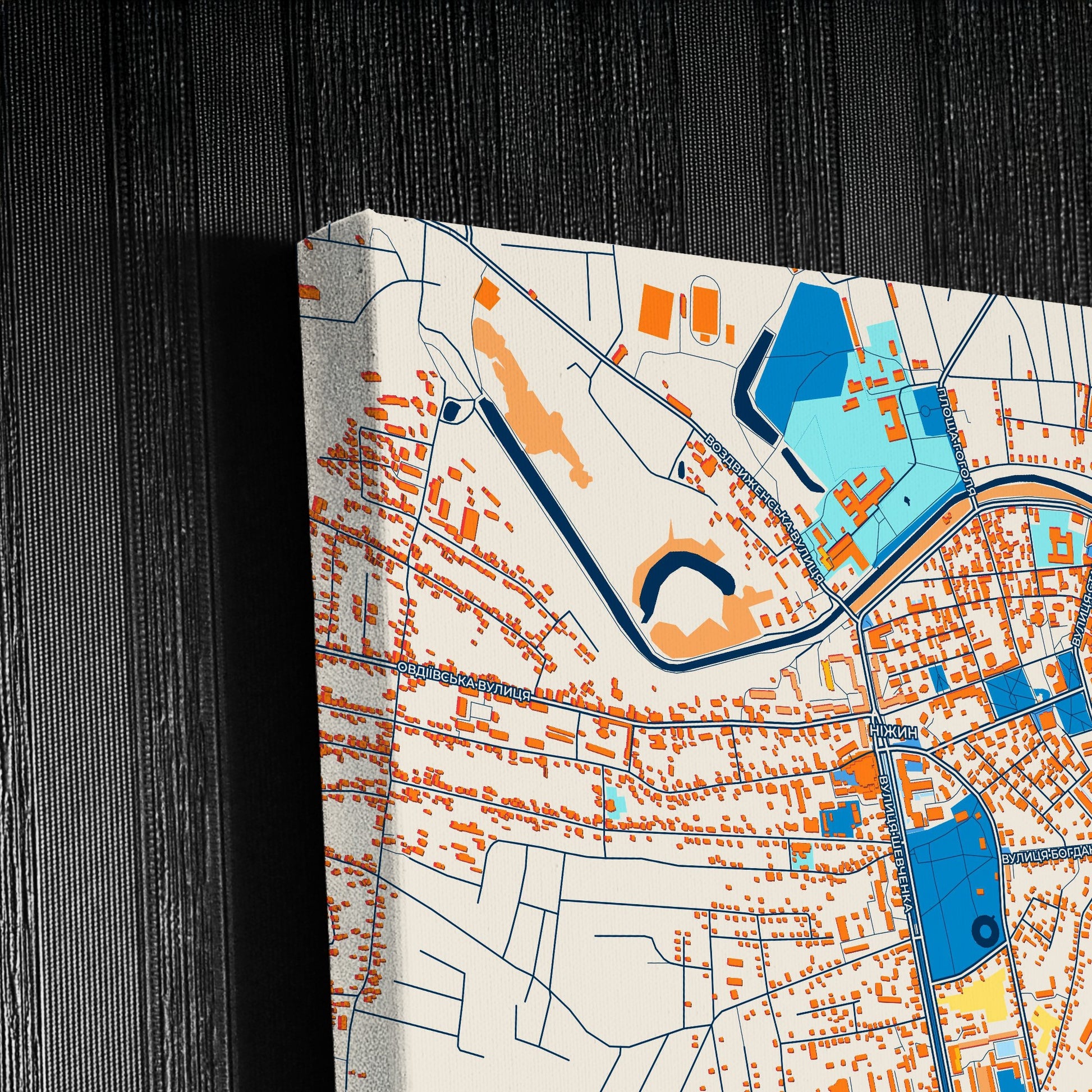 Ніжин Ukraine Colorful City Map Canvas Print Detail