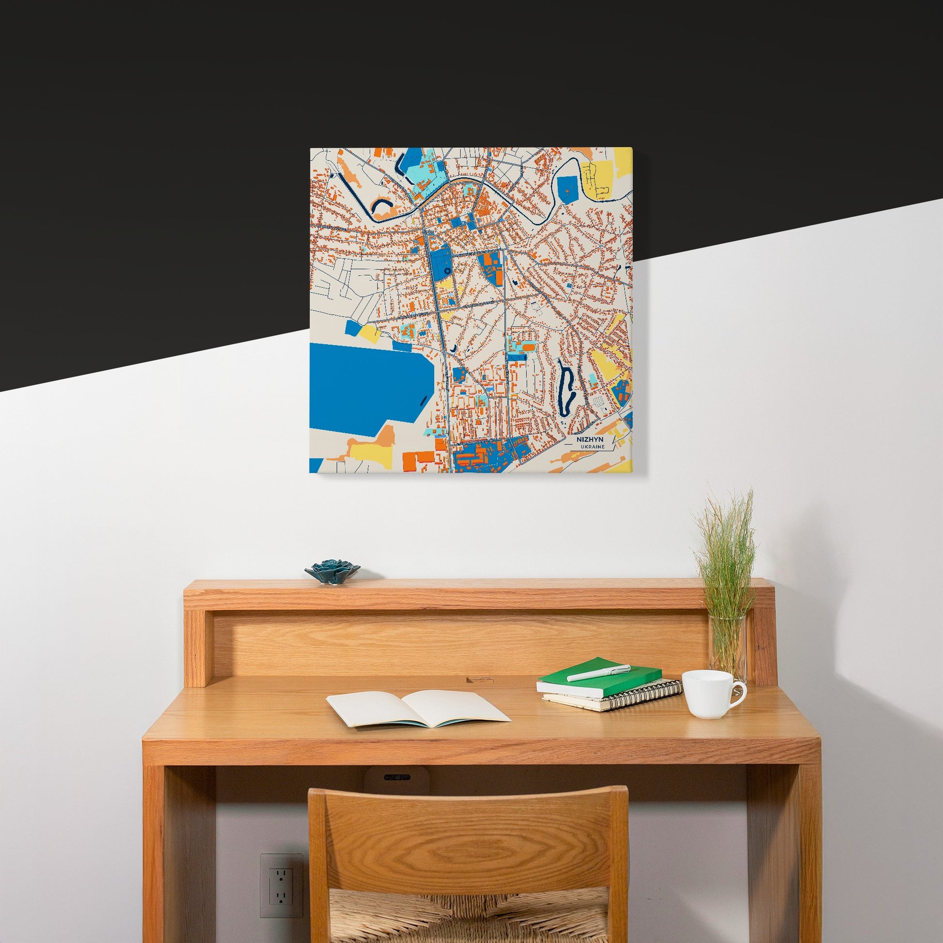 Ніжин Ukraine Colorful City Map Canvas Print Scene