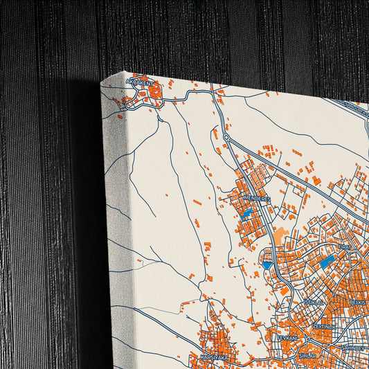 Nizip Turkey Colorful City Map Canvas Print Detail