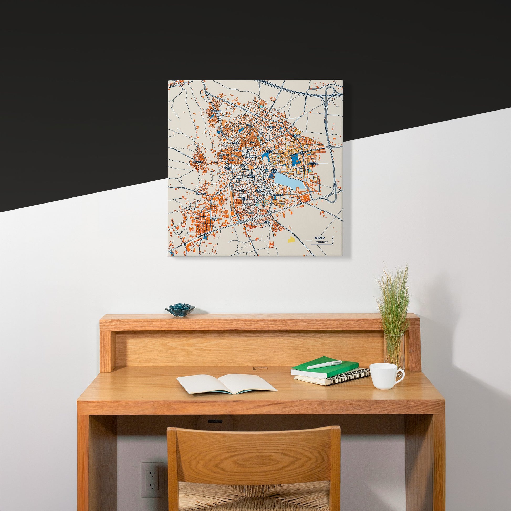 Nizip Turkey Colorful City Map Canvas Print Scene