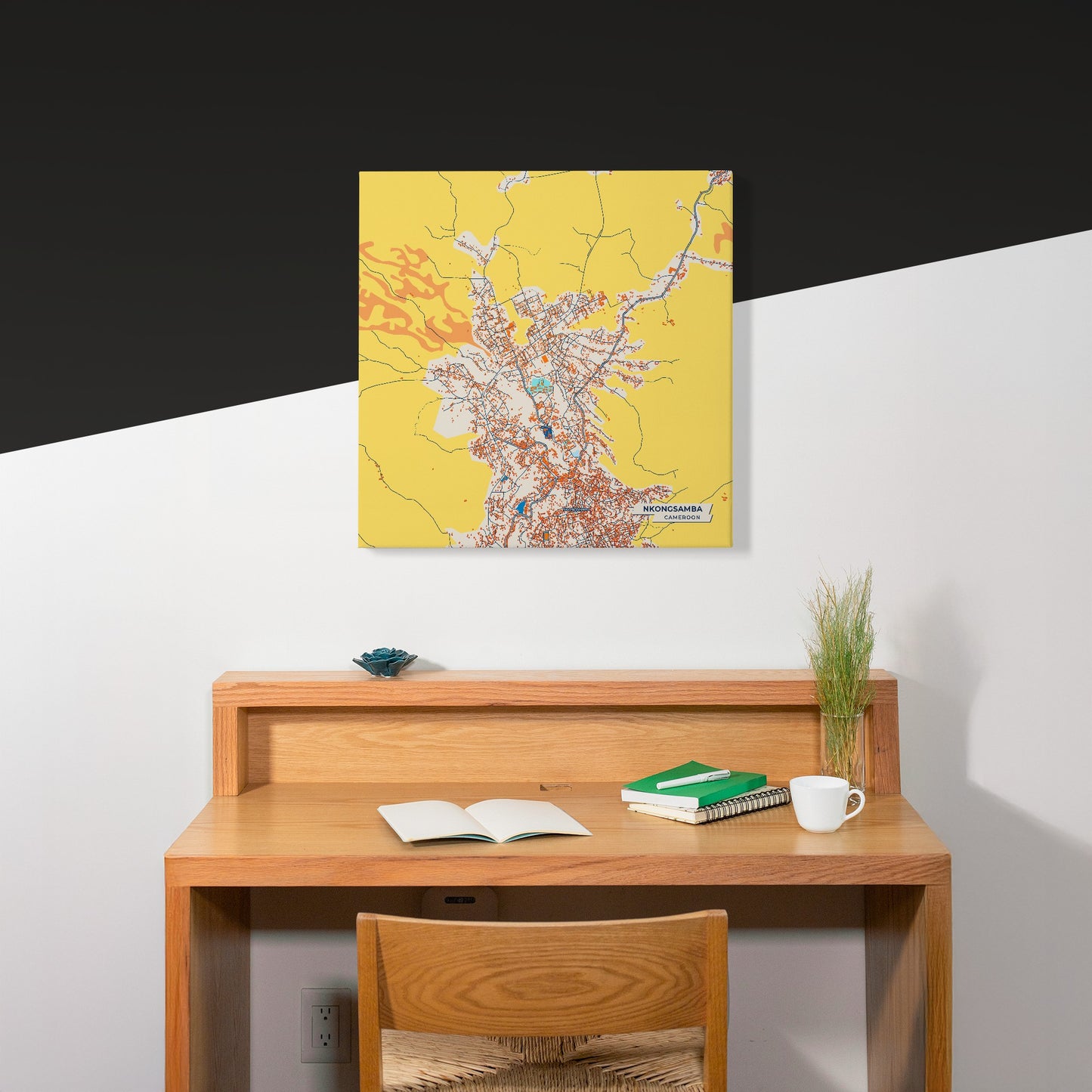 Nkongsamba Cameroon Colorful City Map Canvas Print Scene