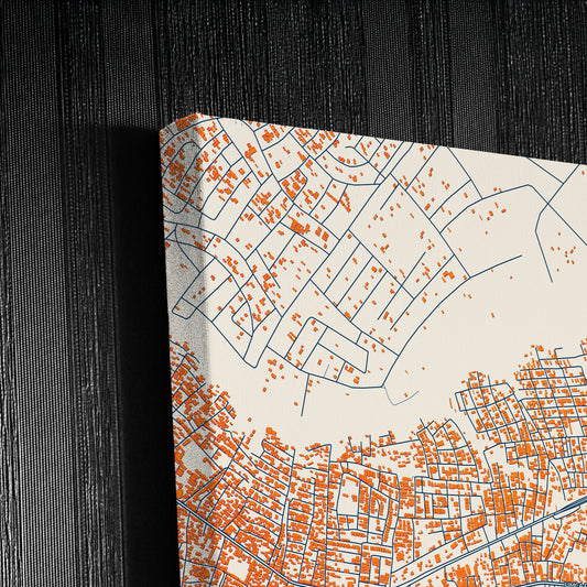 Nkpor Nigeria Colorful City Map Canvas Print Detail