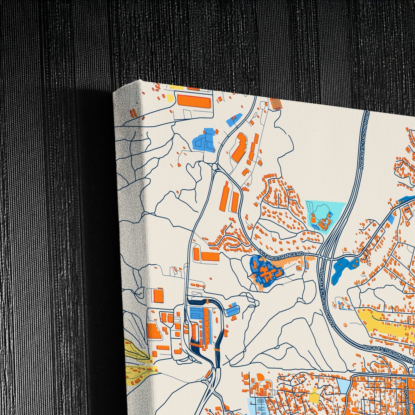 Nogales Mexico Colorful City Map Canvas Print Detail