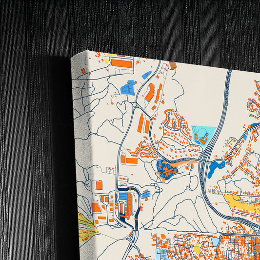 Nogales Mexico Colorful City Map Canvas Print Detail