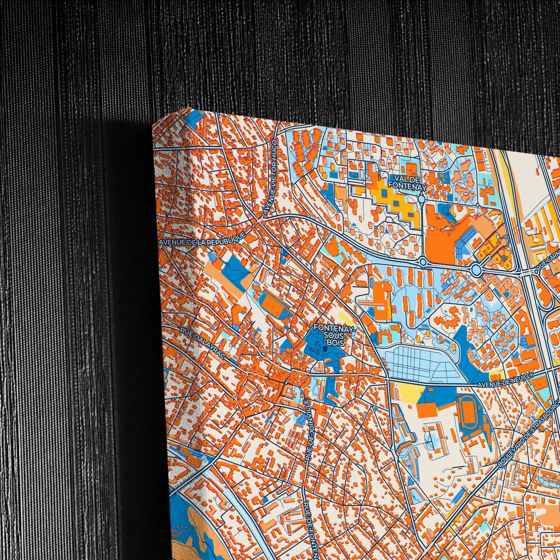 Nogent-Sur-Marne France Colorful City Map Canvas Print Detail