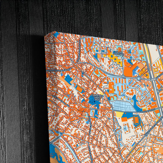 Nogent-Sur-Marne France Colorful City Map Canvas Print Detail