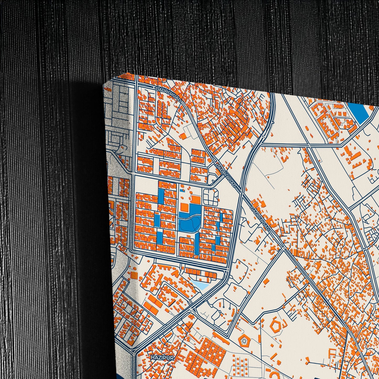 Noida India Colorful City Map Canvas Print Detail