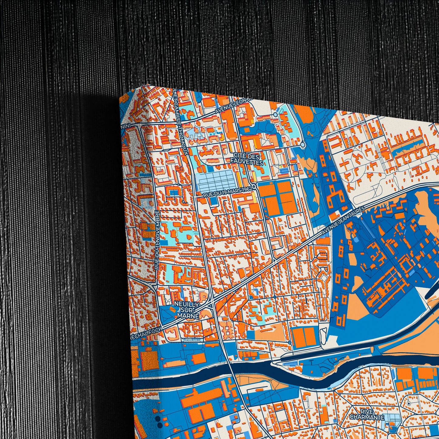 Noisy-Le-Grand France Colorful City Map Canvas Print Detail