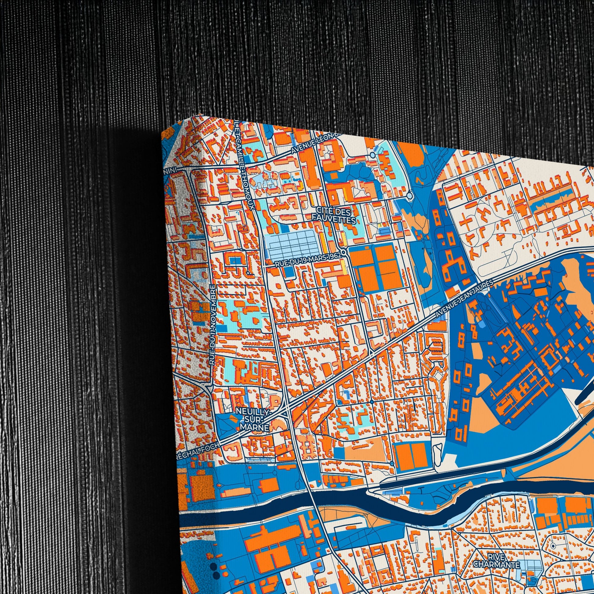 Noisy-Le-Grand France Colorful City Map Canvas Print Detail