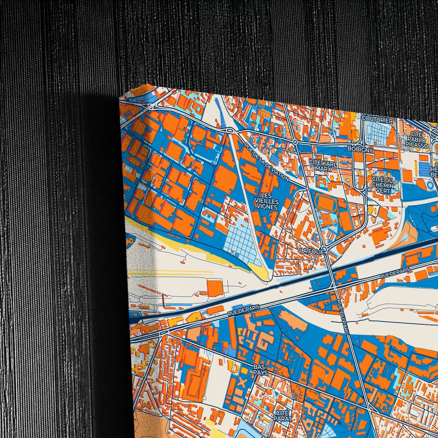 Noisy-Le-Sec France Colorful City Map Canvas Print Detail