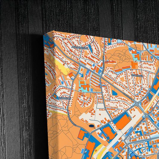 Nokia Finland Colorful City Map Canvas Print Detail