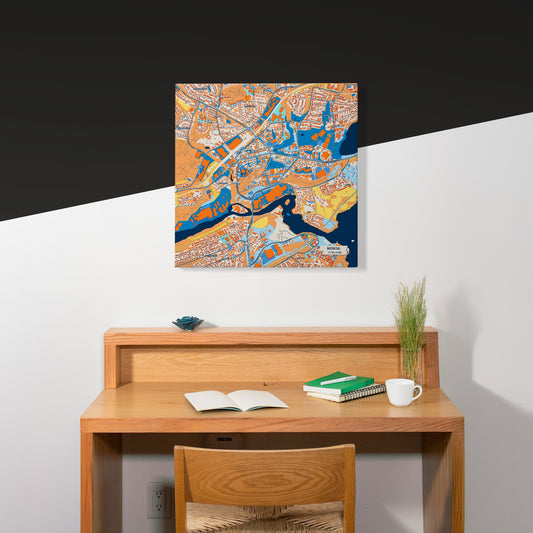 Nokia Finland Colorful City Map Canvas Print Scene