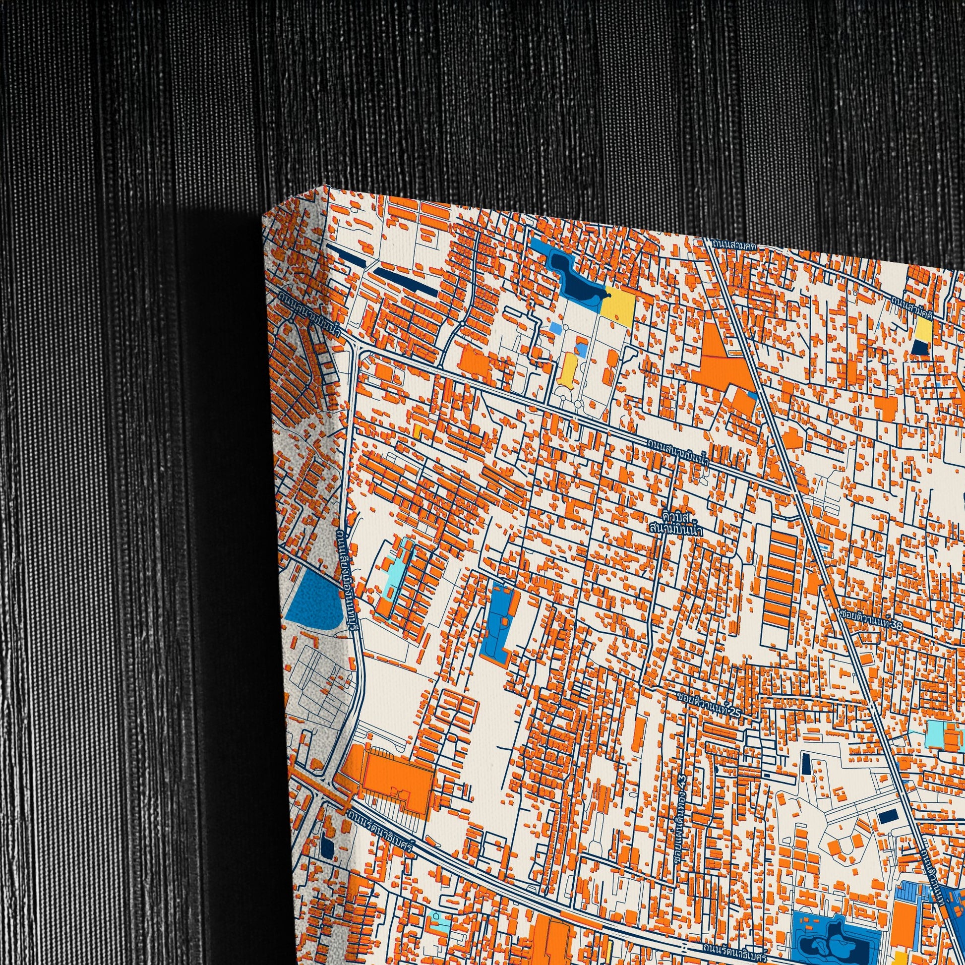 Nonthaburi Thailand Colorful City Map Canvas Print Detail