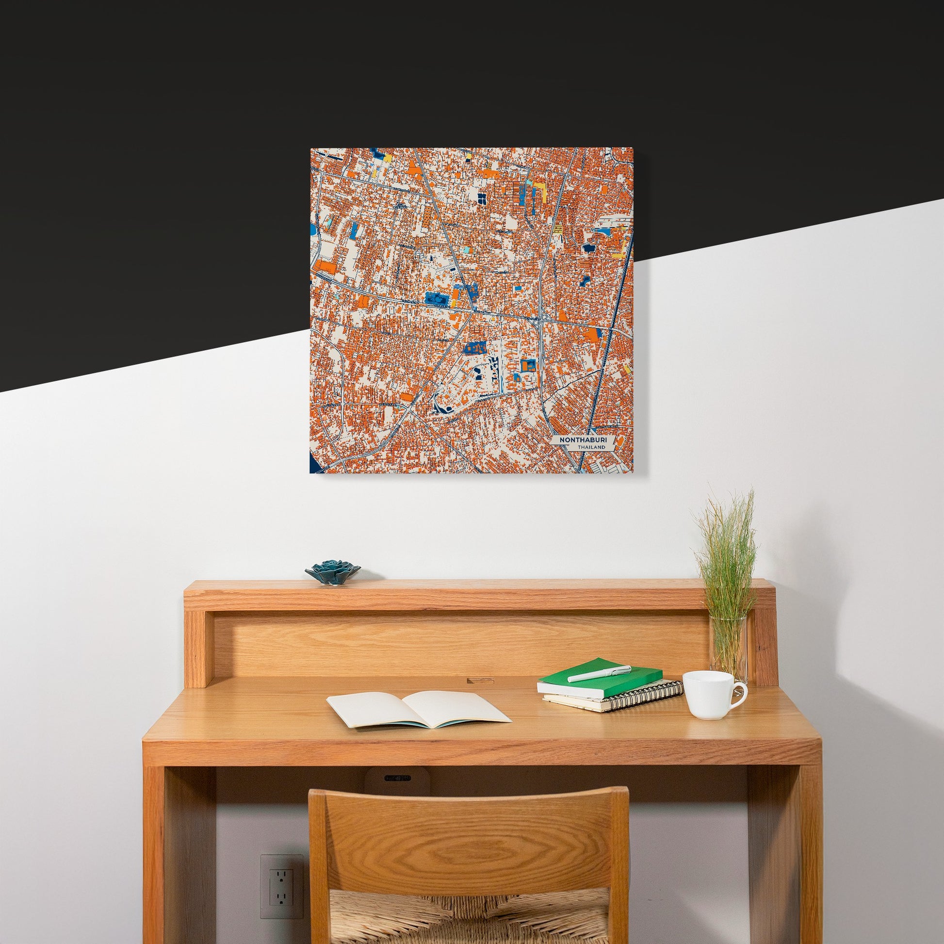 Nonthaburi Thailand Colorful City Map Canvas Print Scene