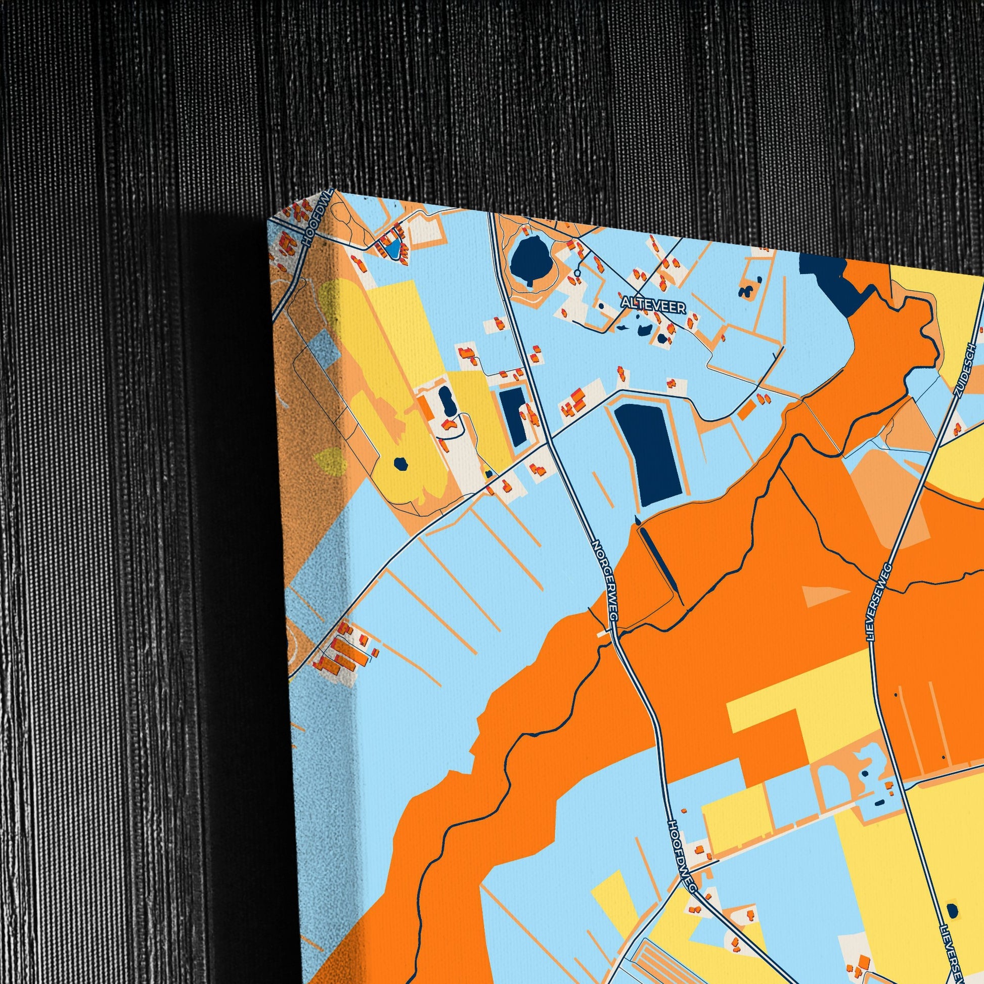 Noordenveld Netherlands Colorful City Map Canvas Print Detail