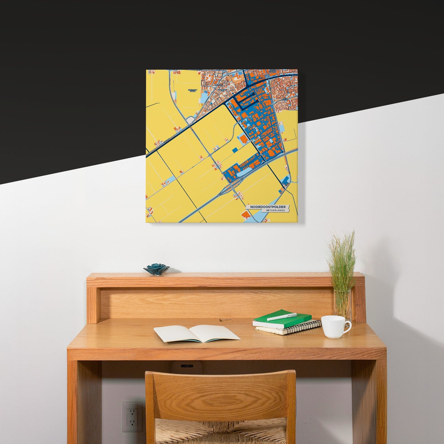 Noordoostpolder Netherlands Colorful City Map Canvas Print Scene