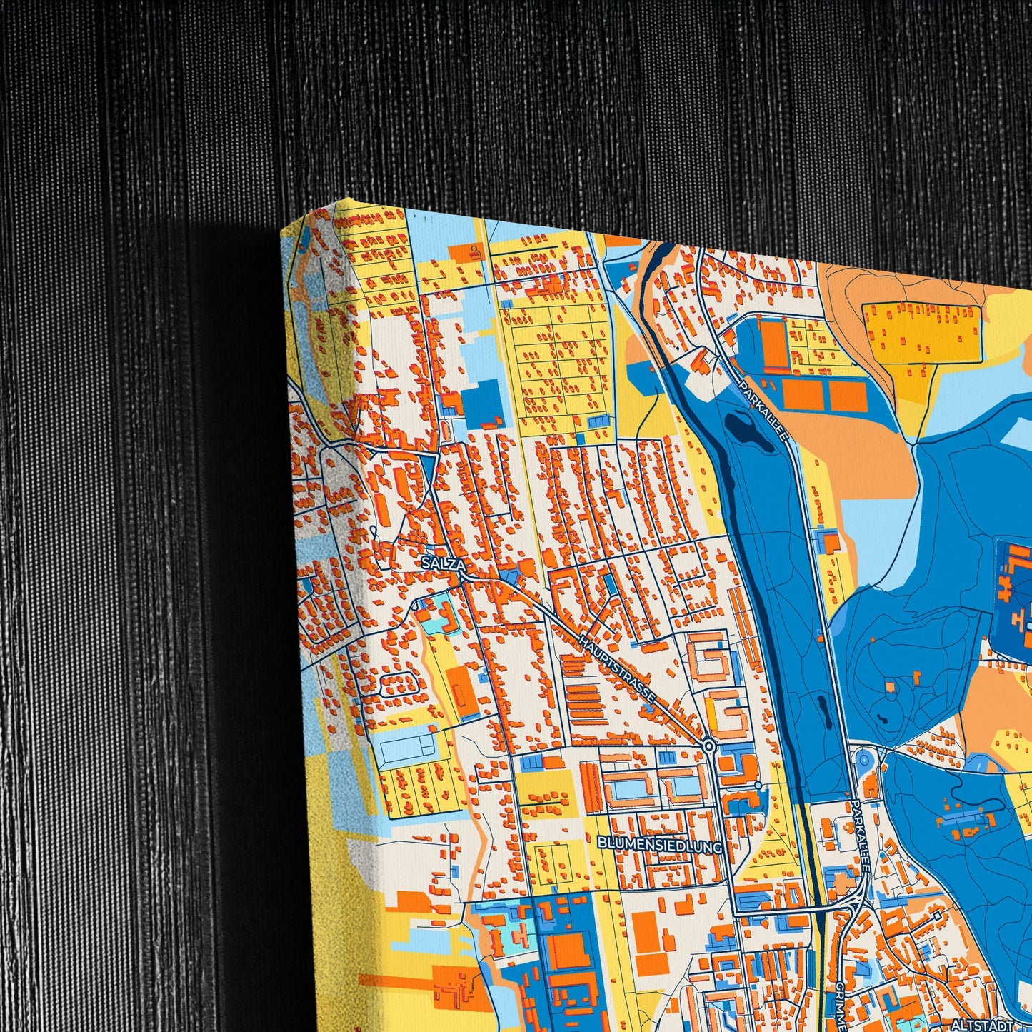 Nordhausen Germany Colorful City Map Canvas Print Detail