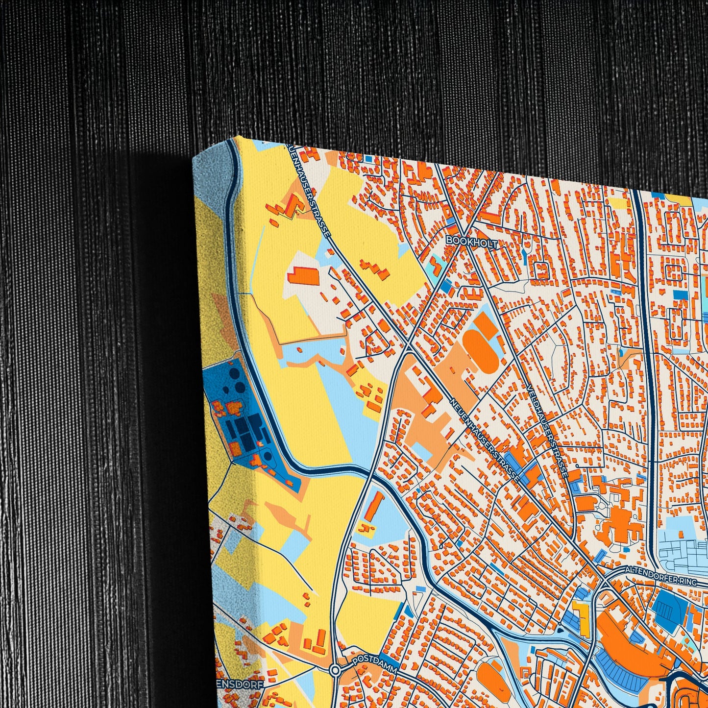 Nordhorn Germany Colorful City Map Canvas Print Detail