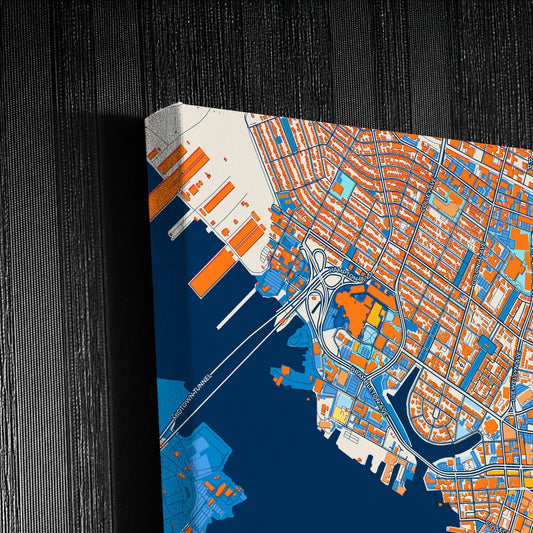 Norfolk Virginia Colorful City Map Canvas Print Detail