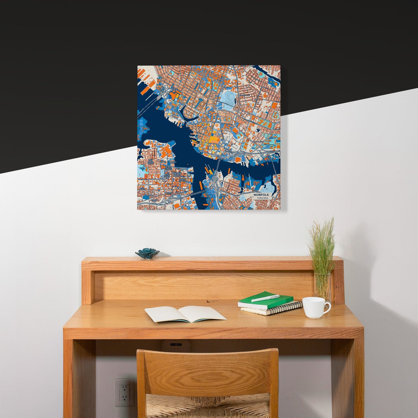 Norfolk Virginia Colorful City Map Canvas Print Scene