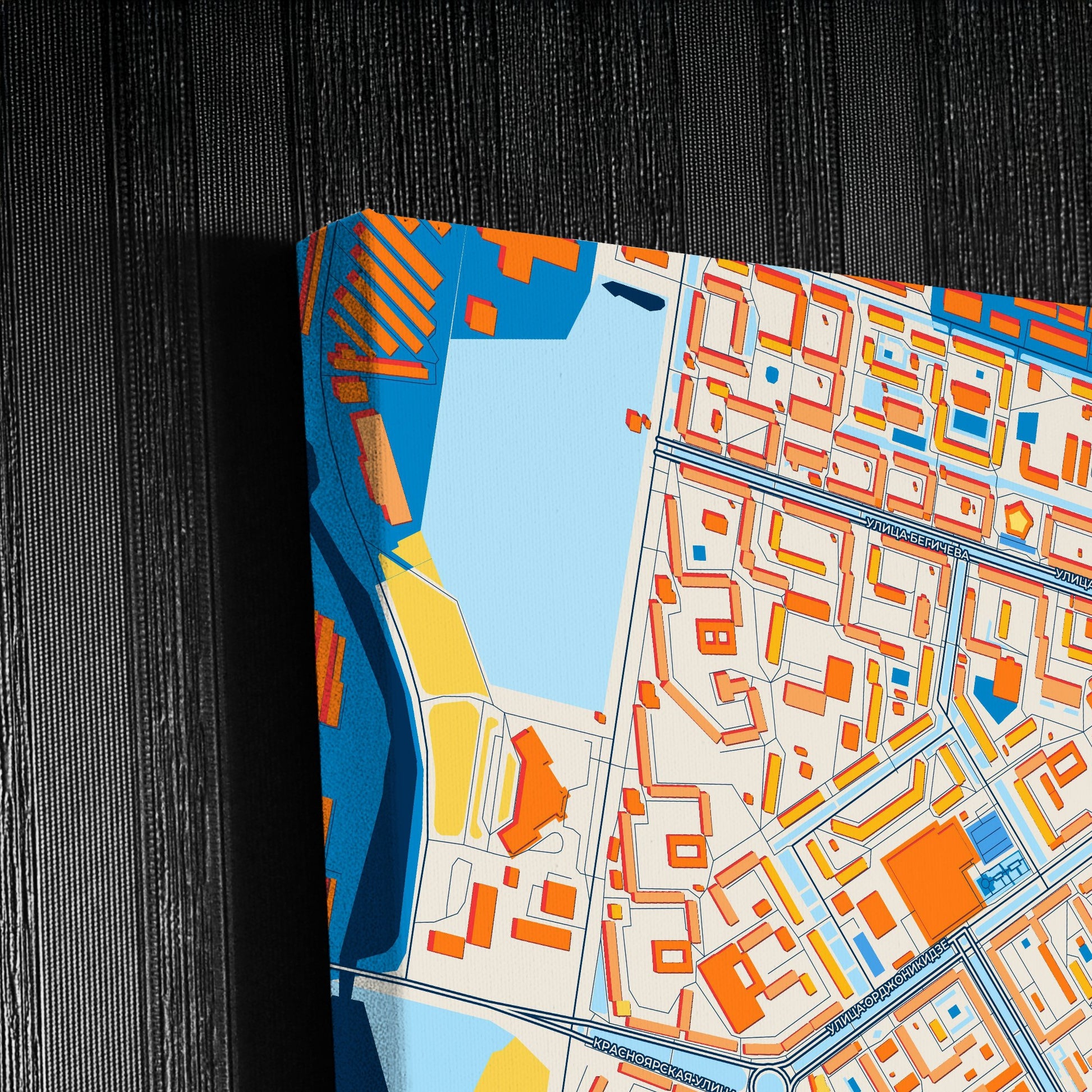 Норильский Russia Colorful City Map Canvas Print Detail