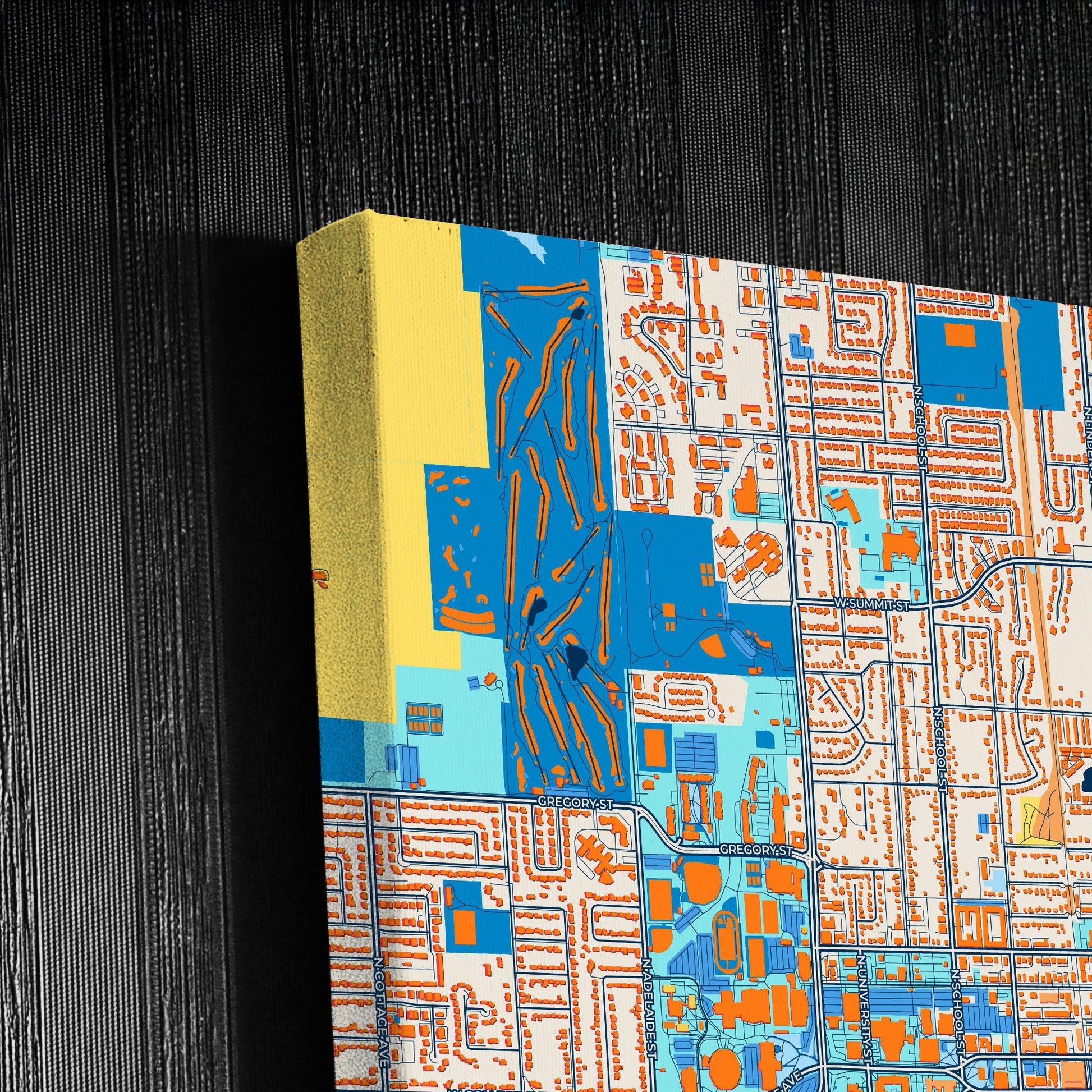 Normal Illinois Colorful City Map Canvas Print Detail