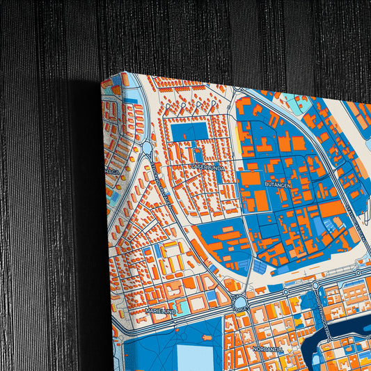 Norrköping Sweden Colorful City Map Canvas Print Detail