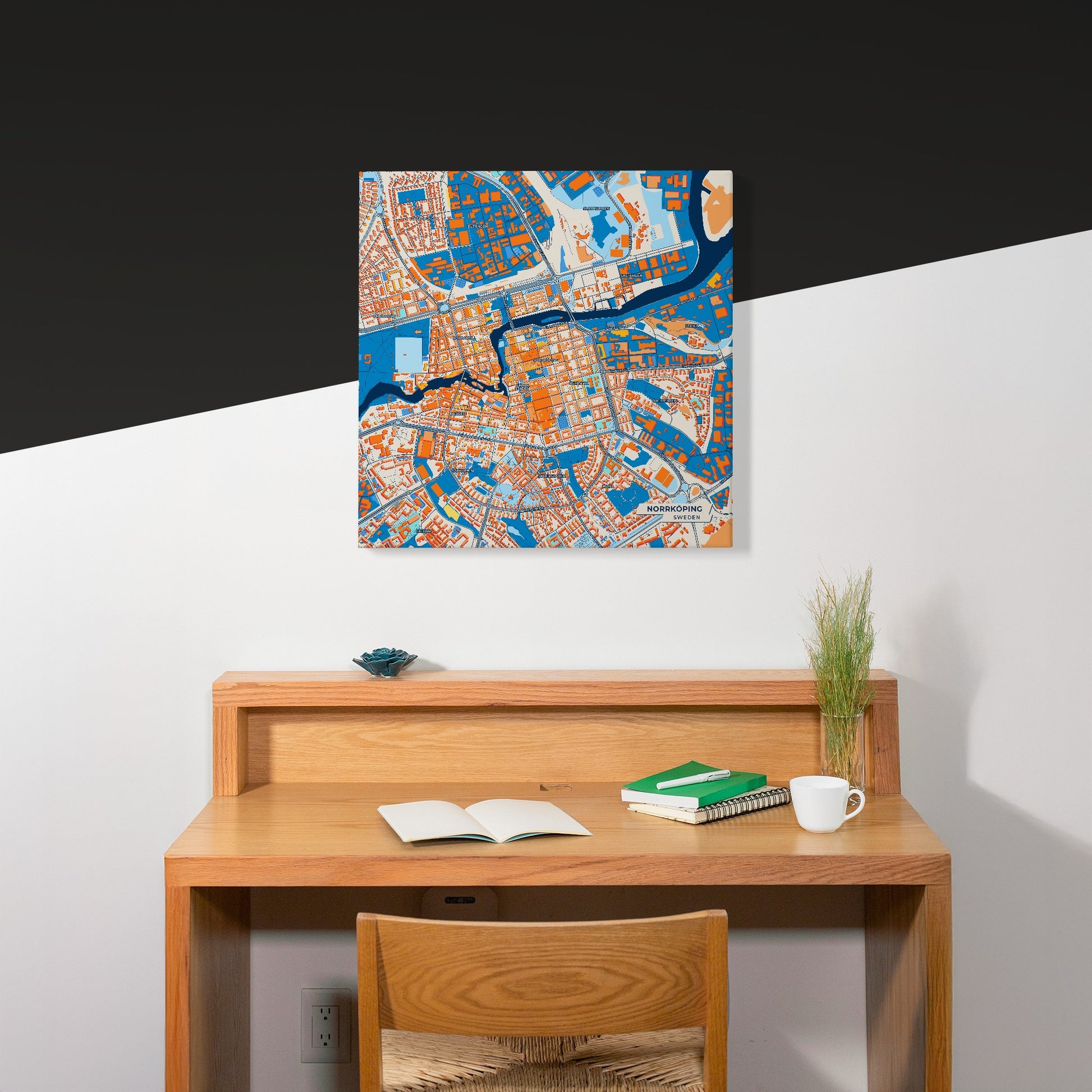 Norrköping Sweden Colorful City Map Canvas Print Scene