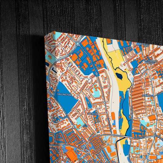 Northampton England Colorful City Map Canvas Print Detail