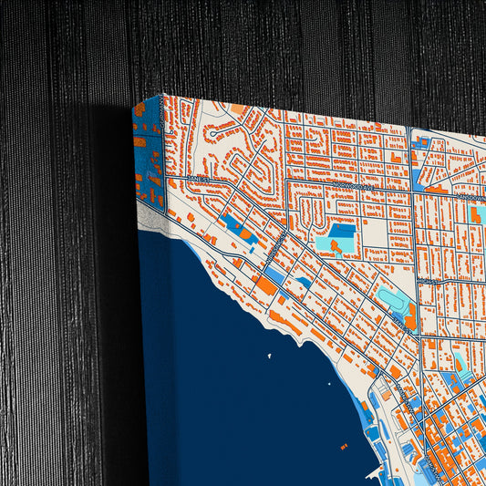 North Bay Canada Colorful City Map Canvas Print Detail