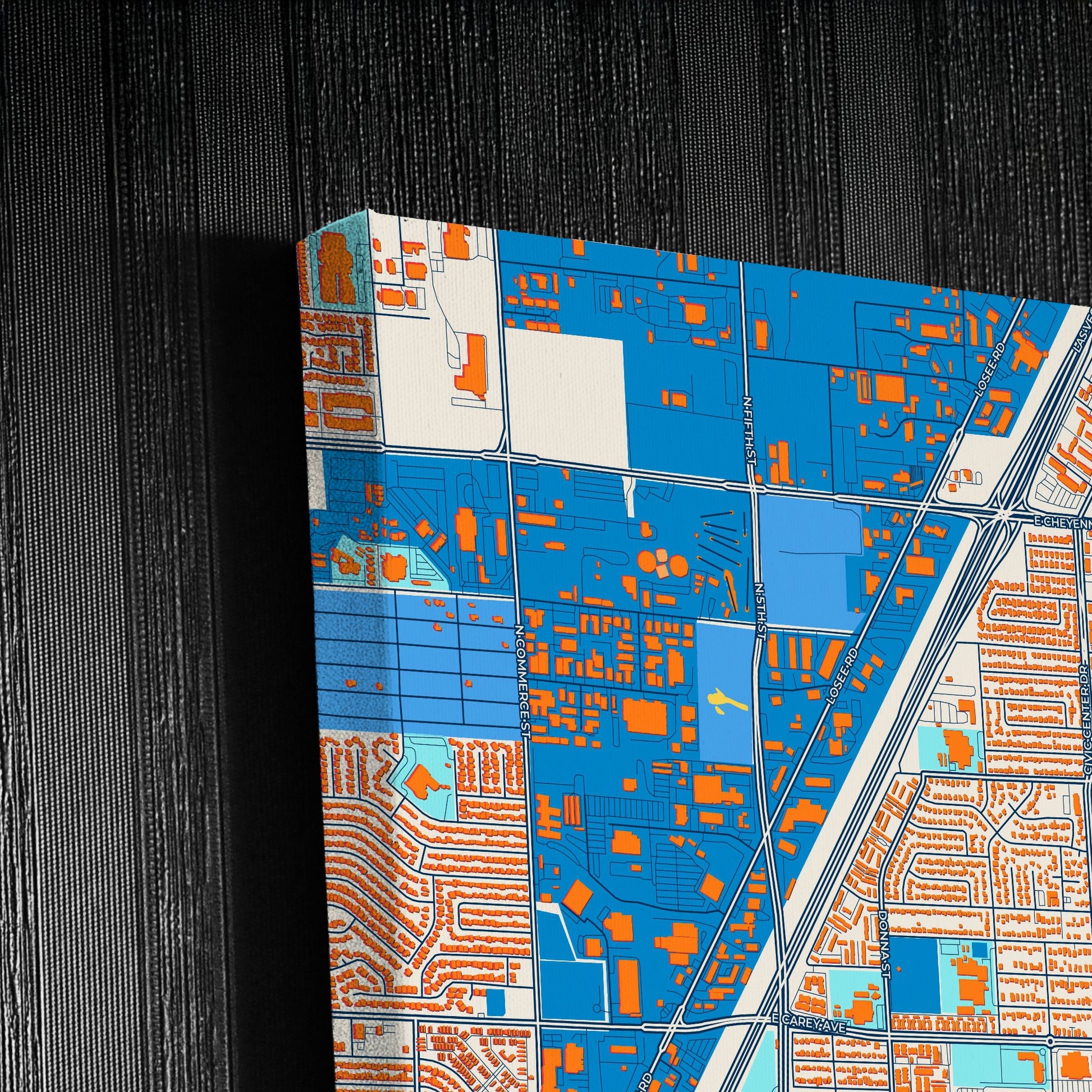 North Las Vegas Nevada Colorful City Map Canvas Print Detail