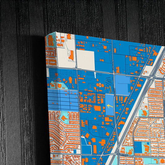 North Las Vegas Nevada Colorful City Map Canvas Print Detail