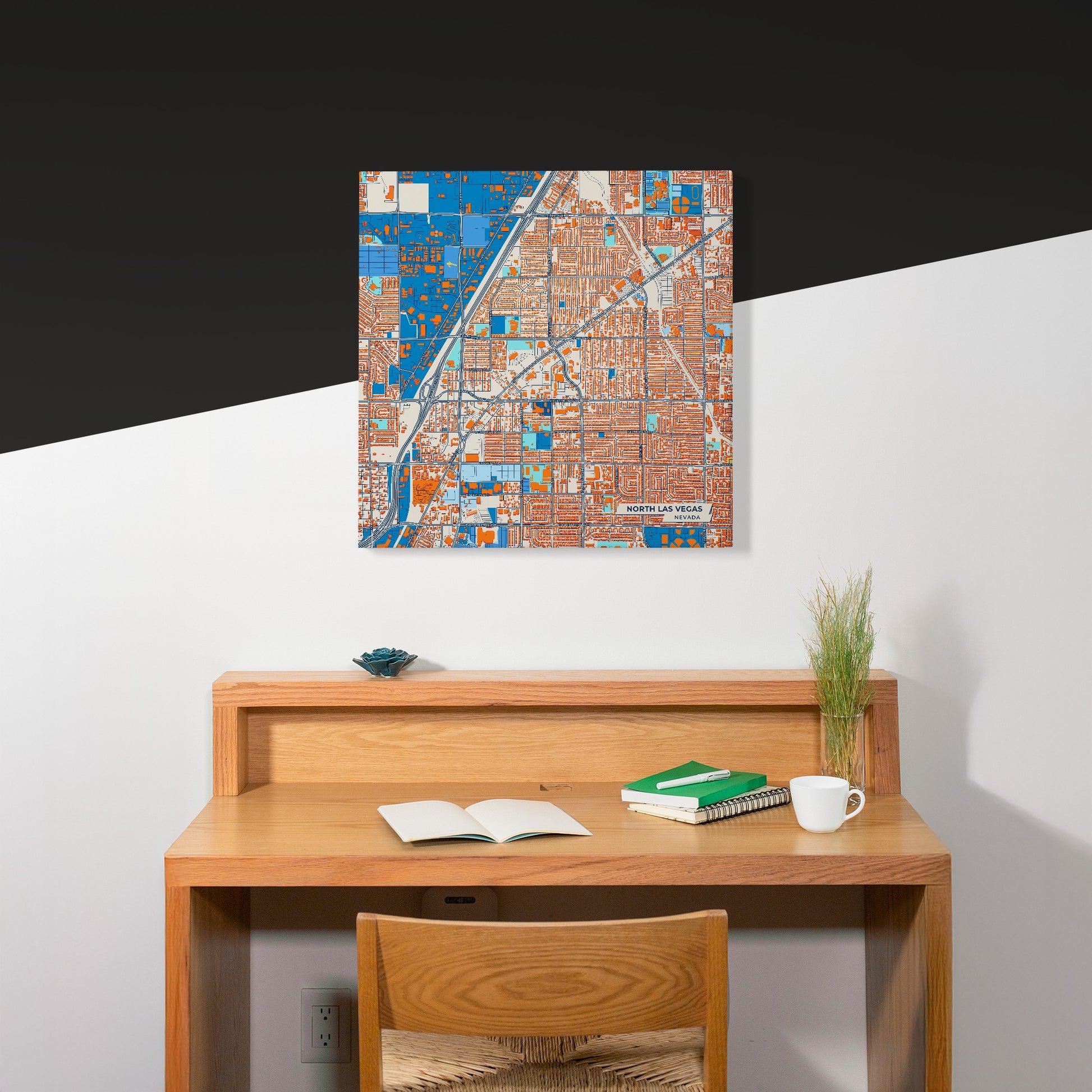 North Las Vegas Nevada Colorful City Map Canvas Print Scene