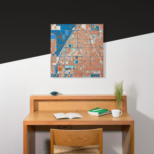 North Las Vegas Nevada Colorful City Map Canvas Print Scene