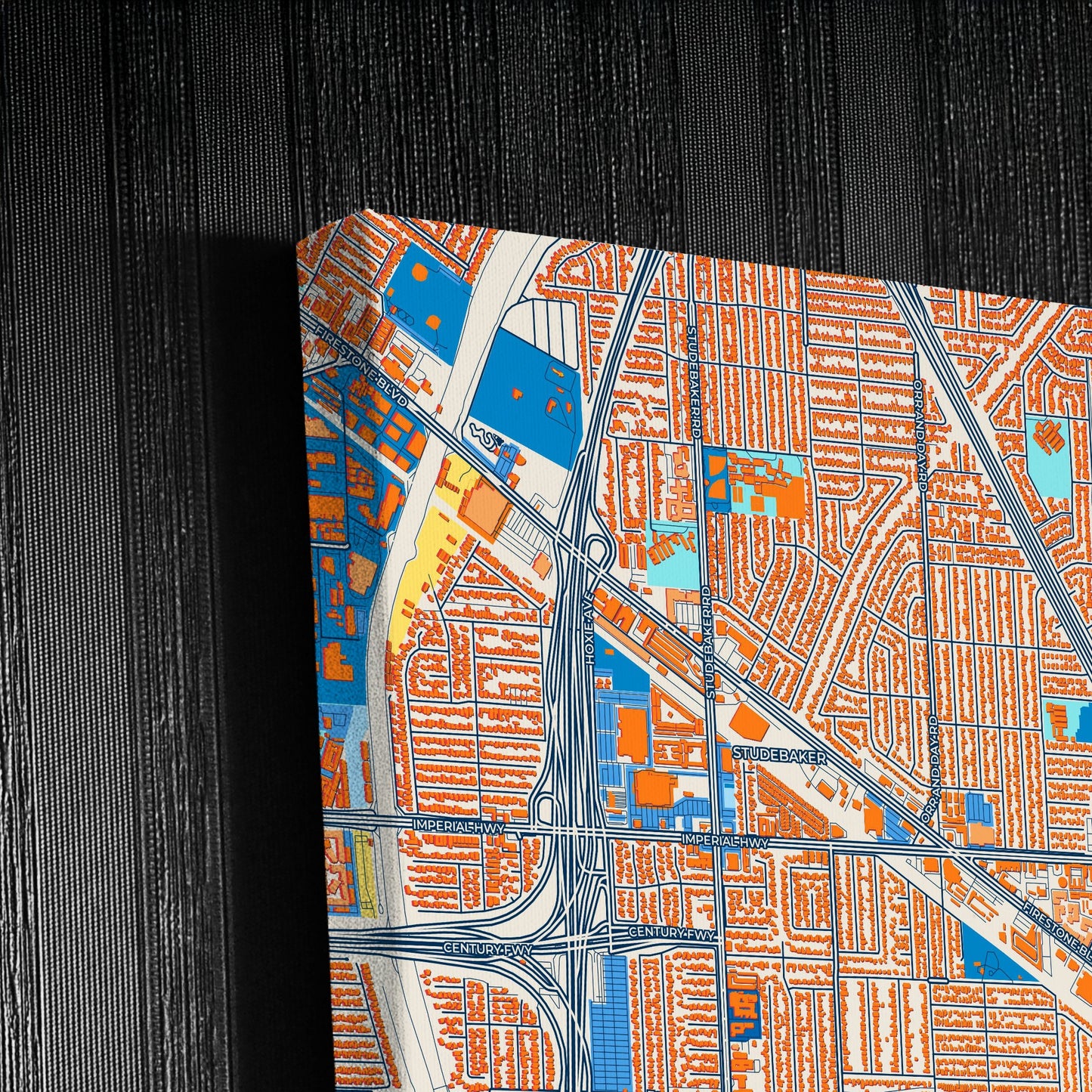 Norwalk California Colorful City Map Canvas Print Detail
