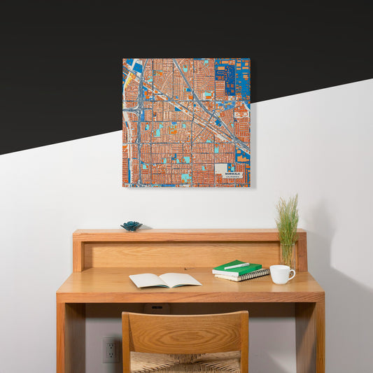 Norwalk California Colorful City Map Canvas Print Scene