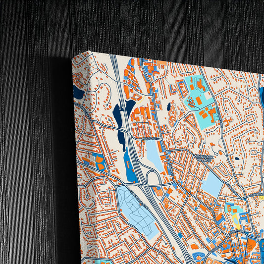 Norwalk Connecticut Colorful City Map Canvas Print Detail